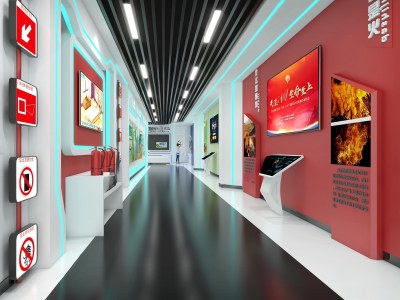 现代VR安全教育展厅3D模型下载